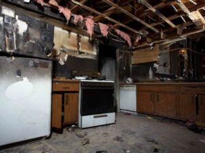 Commercial water damage restoration service cleaning and restoring a business property
