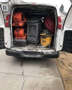 Upkeep Water Damage Restoration truck and equipment loaded for job in Layton UT