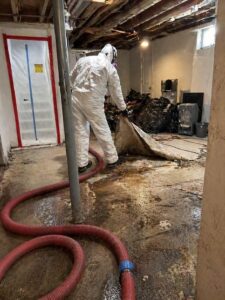 Category 3 sewage remediation in progress in Layton UT basement